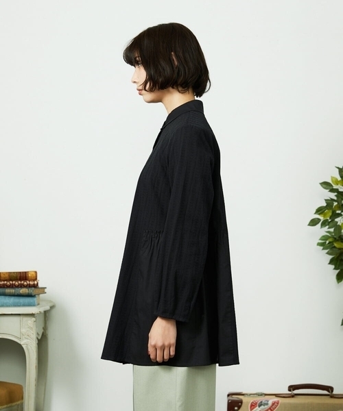 Jocomomola(ホコモモラ)の「Tejido ドッキングロング丈ブラウス(シャツ/ブラウス・レディース・グリーン/ブラック・40)」の15枚目の写真