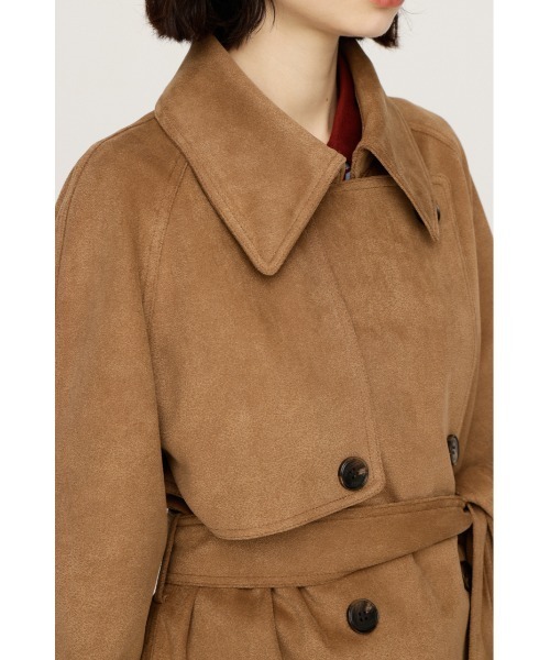 SLY（スライ）の「MICHIXSLY F/SUEDE S/TRENCH ミチスライフェイクスウェードショートトレンチ 冬服 春服（トレンチコート・レディース・ブラウン/ベージュ・FREE）」の12枚目の写真