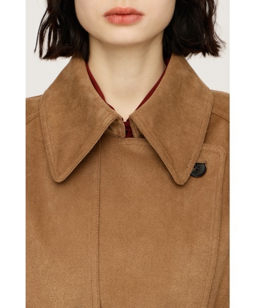 SLY（スライ）の「MICHIXSLY F/SUEDE S/TRENCH ミチスライフェイクスウェードショートトレンチ 冬服 春服（トレンチコート・レディース・ブラウン/ベージュ・FREE）」の13枚目の写真