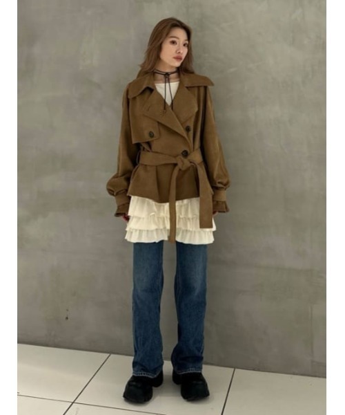 MICHIXSLY F/SUEDE S/TRENCH ミチスライフェイクスウェードショート