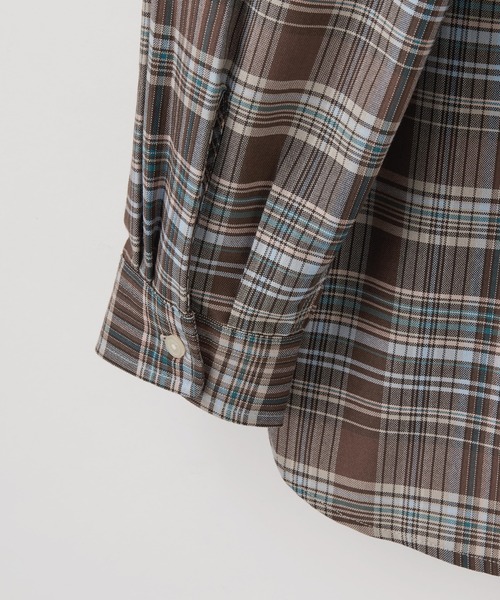 RAGEBLUE（レイジブルー）の「Oxford Tartan Check Button Down Shirts/チェック柄ボタンダウンシャツ（シャツ/ブラウス・メンズ・ダークブラウン/グリーン・MEDIUM/LARGE）」の6枚目の写真