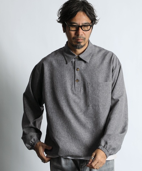 WOOL LIKE PO SHIRT：ウールライク プルオーバーシャツ シャツアウター