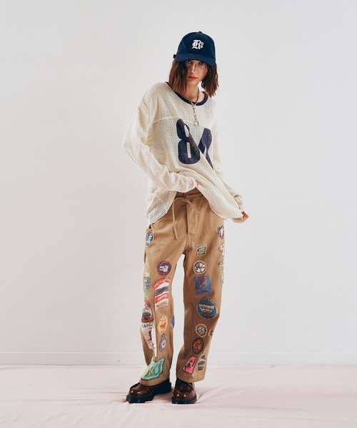 RNA（アールエヌエー）の「M2598 ナンバリングメッシュロンT（Tシャツ/カットソー・レディース・ライトブルー/ベージュ・MEDIUM）」の15枚目の写真