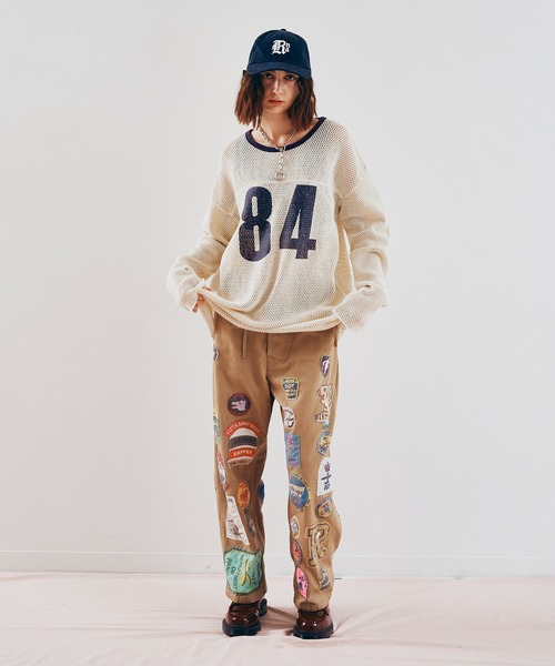 RNA（アールエヌエー）の「M2598 ナンバリングメッシュロンT（Tシャツ/カットソー・レディース・ライトブルー/ベージュ・MEDIUM）」の16枚目の写真