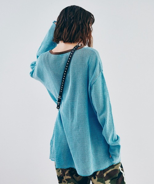 RNA（アールエヌエー）の「M2598 ナンバリングメッシュロンT（Tシャツ/カットソー・レディース・ライトブルー/ベージュ/グリーン・MEDIUM）」の22枚目の写真