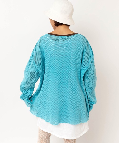 RNA（アールエヌエー）の「M2598 ナンバリングメッシュロンT（Tシャツ/カットソー・レディース・ライトブルー/ベージュ・MEDIUM）」の8枚目の写真