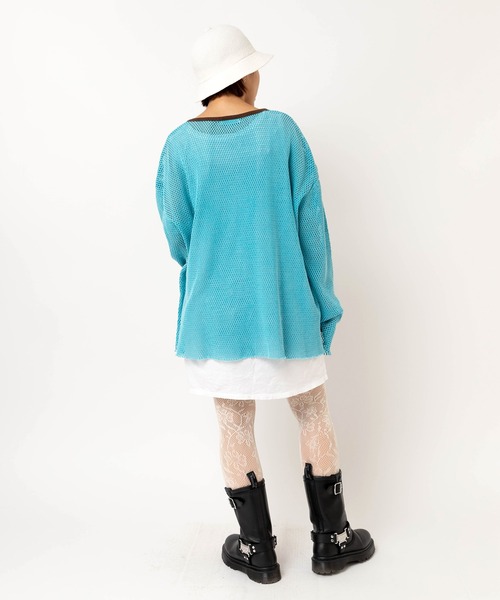 RNA（アールエヌエー）の「M2598 ナンバリングメッシュロンT（Tシャツ/カットソー・レディース・ライトブルー/ベージュ・MEDIUM）」の14枚目の写真