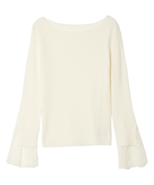 KOBE LETTUCE（コウベレタス）の「袖口レースリブニットトップス（ニット/セーター・レディース・アイボリー/ブラック/グレー/ベージュ/ピンク・M）」の9枚目の写真