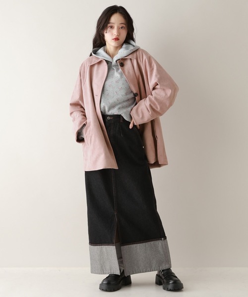 RAGEBLUE（レイジブルー）の「カラースウェードミドルジャケット（ブルゾン・レディース・ピンク/グリーン/ブルー・FREE）」の5枚目の写真