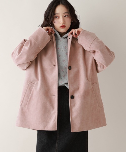 RAGEBLUE（レイジブルー）の「カラースウェードミドルジャケット（ブルゾン・レディース・ピンク/グリーン/ブルー・FREE）」の7枚目の写真