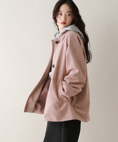 RAGEBLUE（レイジブルー）の「カラースウェードミドルジャケット（ブルゾン・レディース・ピンク/グリーン/ブルー・FREE）」の8枚目の写真