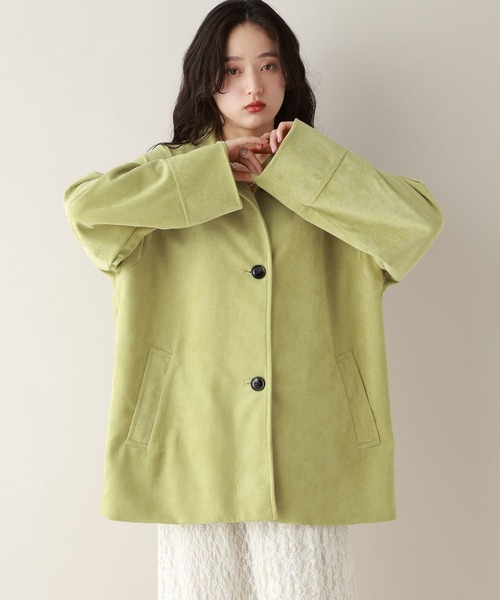 RAGEBLUE（レイジブルー）の「カラースウェードミドルジャケット（ブルゾン・レディース・ピンク/グリーン/ブルー・FREE）」の12枚目の写真