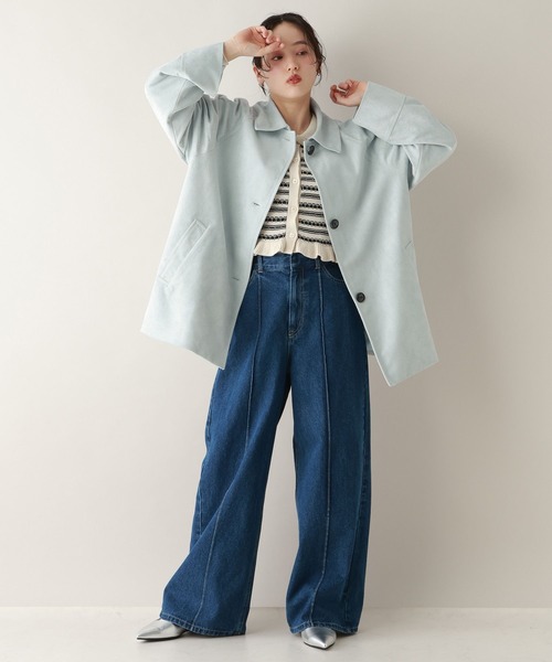 RAGEBLUE（レイジブルー）の「カラースウェードミドルジャケット（ブルゾン・レディース・ピンク/グリーン/ブルー・FREE）」の14枚目の写真