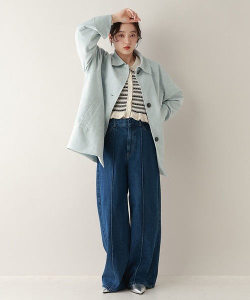 RAGEBLUE（レイジブルー）の「カラースウェードミドルジャケット（ブルゾン・レディース・ピンク/グリーン/ブルー・FREE）」の15枚目の写真