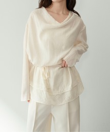 on:nue | 【on:nue】[着用動画あり！] ドレープレイヤードデザインブラウス /2026 SS COLLECTION(シャツ/ブラウス)