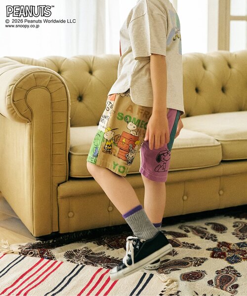 PEANUTS(ピーナッツ)の「PEANUTS GOOD OLDショーツ(その他パンツ・キッズ・ベージュ/チャコール・160/150/140/130/120/110/100/90/80)」の1枚目の写真