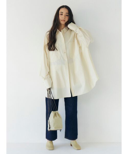 Ungrid（アングリッド）の「スカーフデザインルーズシャツ（シャツ/ブラウス・レディース・グリーン/その他1/ベージュ・FREE）」の6枚目の写真