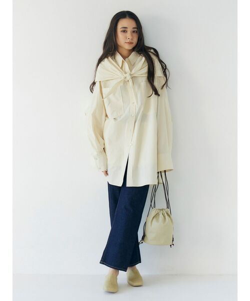 Ungrid（アングリッド）の「スカーフデザインルーズシャツ（シャツ/ブラウス・レディース・グリーン/その他1/ベージュ・FREE）」の8枚目の写真