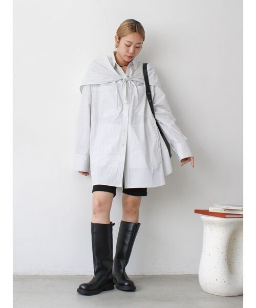 Ungrid（アングリッド）の「スカーフデザインルーズシャツ（シャツ/ブラウス・レディース・グリーン/その他1/ベージュ・FREE）」の12枚目の写真