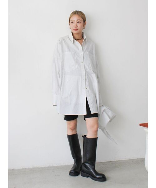 Ungrid（アングリッド）の「スカーフデザインルーズシャツ（シャツ/ブラウス・レディース・グリーン/その他1/ベージュ・FREE）」の14枚目の写真