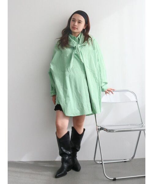 Ungrid（アングリッド）の「スカーフデザインルーズシャツ（シャツ/ブラウス・レディース・グリーン/その他1/ベージュ・FREE）」の18枚目の写真