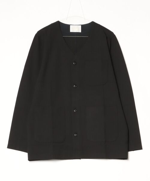 A blends(エイブレンズ)の「A blends ストレッチノーカラーJK(ノーカラージャケット・メンズ・キャメル/ブラック/チャコールグレー・LARGE/MEDIUM)」の8枚目の写真