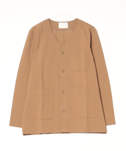 A blends(エイブレンズ)の「A blends ストレッチノーカラーJK(ノーカラージャケット・メンズ・キャメル/ブラック/チャコールグレー・LARGE/MEDIUM)」の11枚目の写真