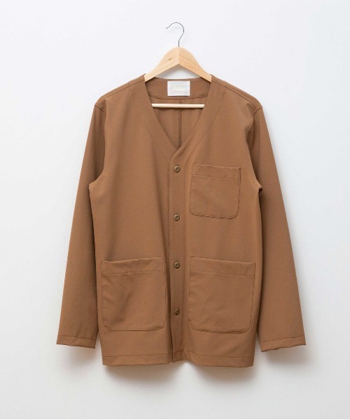 A blends(エイブレンズ)の「A blends ストレッチノーカラーJK(ノーカラージャケット・メンズ・キャメル/ブラック/チャコールグレー・LARGE/MEDIUM)」の9枚目の写真