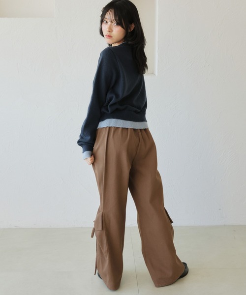 kutir（クティール）の「レイヤード風 配色リボンカーディガン（カーディガン/ボレロ・レディース・ネイビー/レッド/ライトブルー・FREE）」の16枚目の写真