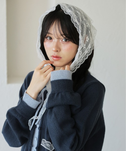 kutir（クティール）の「レイヤード風 配色リボンカーディガン（カーディガン/ボレロ・レディース・ネイビー/レッド/ライトブルー・FREE）」の14枚目の写真