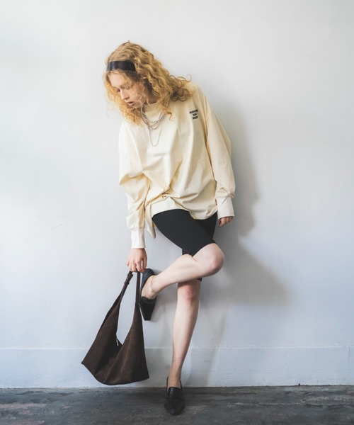 TEEN BOOP(ティーンブープ)の「エンブロイダリールーズロンTee(Tシャツ/カットソー・レディース・チャコールグレー/アイボリー・FREE)」の3枚目の写真