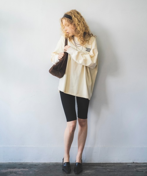 TEEN BOOP(ティーンブープ)の「エンブロイダリールーズロンTee(Tシャツ/カットソー・レディース・チャコールグレー/アイボリー・FREE)」の5枚目の写真