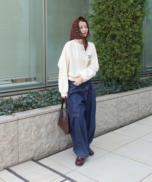 TEEN BOOP(ティーンブープ)の「エンブロイダリールーズロンTee(Tシャツ/カットソー・レディース・チャコールグレー/アイボリー・FREE)」の11枚目の写真