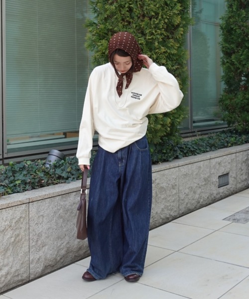 TEEN BOOP(ティーンブープ)の「エンブロイダリールーズロンTee(Tシャツ/カットソー・レディース・チャコールグレー/アイボリー・FREE)」の12枚目の写真