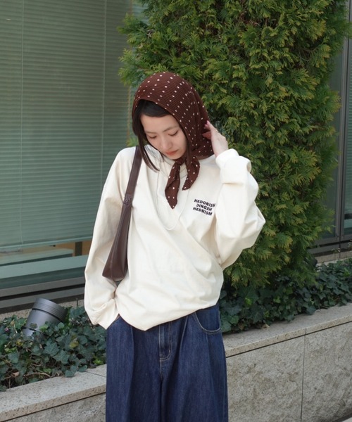 TEEN BOOP(ティーンブープ)の「エンブロイダリールーズロンTee(Tシャツ/カットソー・レディース・チャコールグレー/アイボリー・FREE)」の9枚目の写真