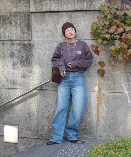 TEEN BOOP(ティーンブープ)の「エンブロイダリールーズロンTee(Tシャツ/カットソー・レディース・チャコールグレー/アイボリー・FREE)」の20枚目の写真