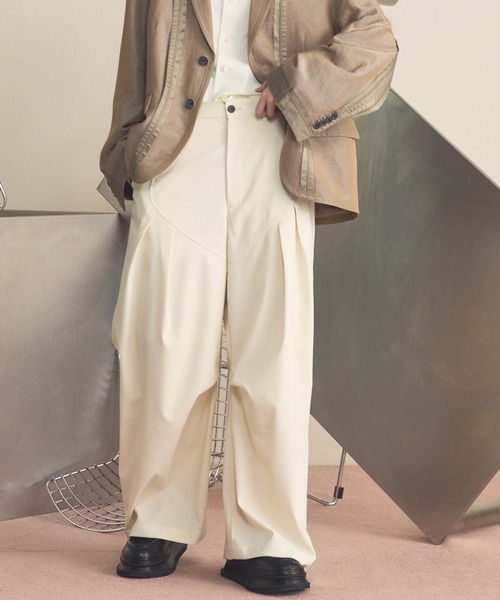 UNISEX》3D Cut Prime-Wide Gathered Trousers/3Dカットプライムワイド