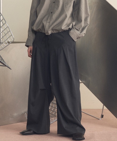 UNISEX》3D Cut Prime-Wide Gathered Trousers/3Dカットプライムワイド