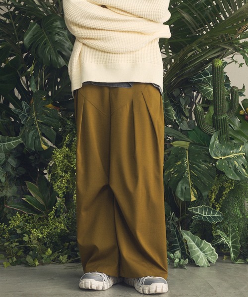 UNISEX》3D Cut Prime-Wide Gathered Trousers/3Dカットプライムワイド
