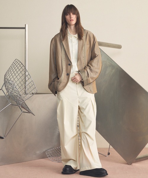 UNISEX》3D Cut Prime-Wide Gathered Trousers/3Dカットプライムワイド