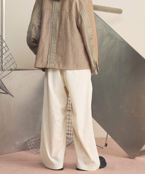 UNISEX》3D Cut Prime-Wide Gathered Trousers/3Dカットプライムワイド