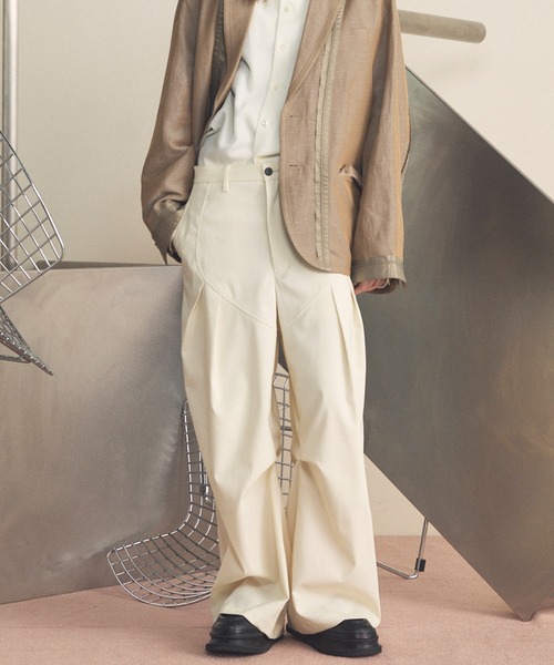 UNISEX》3D Cut Prime-Wide Gathered Trousers/3Dカットプライムワイド