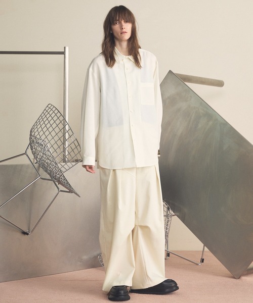 MAISON SPECIAL(メゾンスペシャル)の「《UNISEX》3D Cut Prime-Wide Gathered Trousers/3Dカットプライムワイドギャザースラックス【MAISON SPECIAL/メゾンスペシャル】(スラックス・メンズ・マスタード/ブラック/チャコールグレー/オフホワイト・2/1/0)」の13枚目の写真