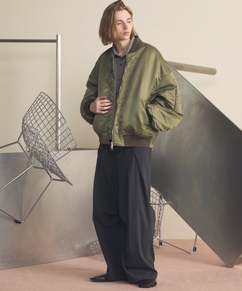 MAISON SPECIAL(メゾンスペシャル)の「《UNISEX》3D Cut Prime-Wide Gathered Trousers/3Dカットプライムワイドギャザースラックス【MAISON SPECIAL/メゾンスペシャル】(スラックス・メンズ・マスタード/ブラック/チャコールグレー/オフホワイト・2/1/0)」の16枚目の写真