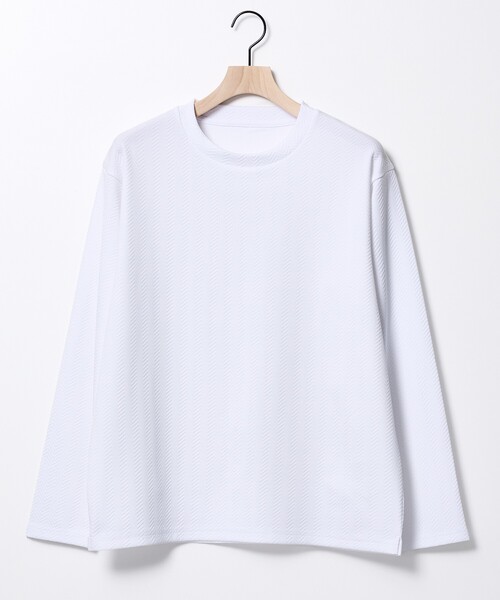 ABAHOUSE GRAY（アバハウスグレイ）の「ヘリンボーン ジャガード 長袖Tシャツ（Tシャツ/カットソー・メンズ・グレイッシュブルー/ホワイト/グレイッシュベージュ/ブラック・48/46）」の11枚目の写真