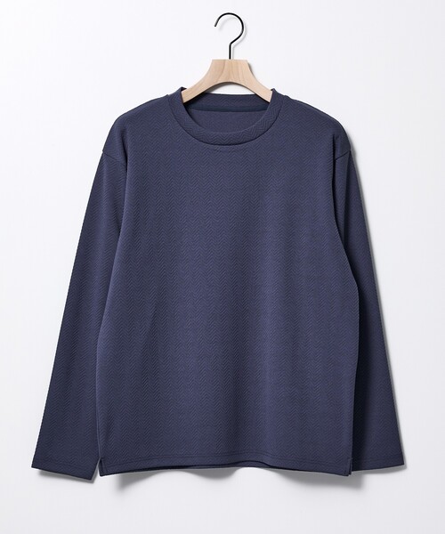 ABAHOUSE GRAY（アバハウスグレイ）の「ヘリンボーン ジャガード 長袖Tシャツ（Tシャツ/カットソー・メンズ・グレイッシュブルー/ホワイト/グレイッシュベージュ/ブラック・48/46）」の5枚目の写真
