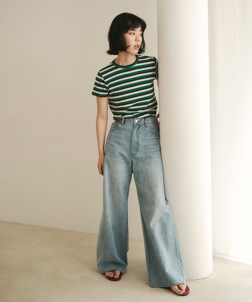 EMMEL REFINES（エメルリファインズ）の「＜EMMEL REFINES＞EM フライスクルーネック チビTシャツ（Tシャツ/カットソー・レディース・ワインレッド/ケリーグリーン/ライトブルー・FREE）」の4枚目の写真