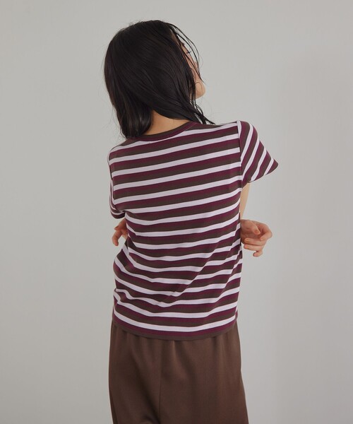 EMMEL REFINES（エメルリファインズ）の「＜EMMEL REFINES＞EM フライスクルーネック チビTシャツ（Tシャツ/カットソー・レディース・ワインレッド/ケリーグリーン/ライトブルー・FREE）」の6枚目の写真