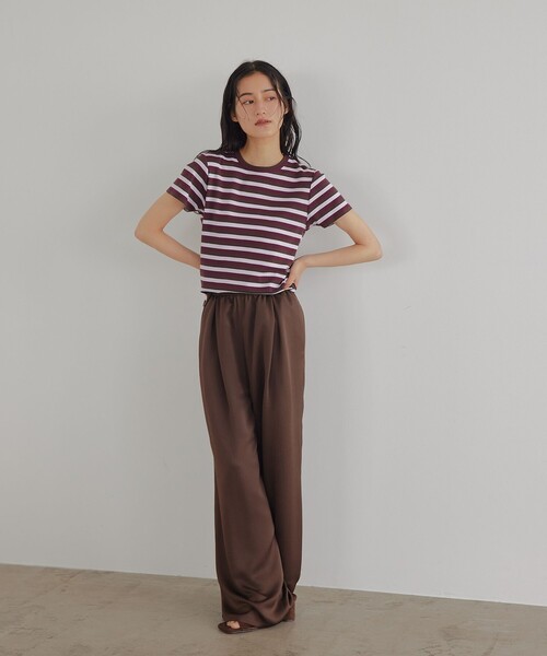 EMMEL REFINES（エメルリファインズ）の「＜EMMEL REFINES＞EM フライスクルーネック チビTシャツ（Tシャツ/カットソー・レディース・ワインレッド/ケリーグリーン/ライトブルー・FREE）」の7枚目の写真