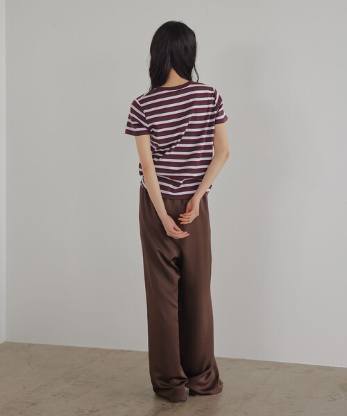 EMMEL REFINES（エメルリファインズ）の「＜EMMEL REFINES＞EM フライスクルーネック チビTシャツ（Tシャツ/カットソー・レディース・ワインレッド/ケリーグリーン/ライトブルー・FREE）」の9枚目の写真